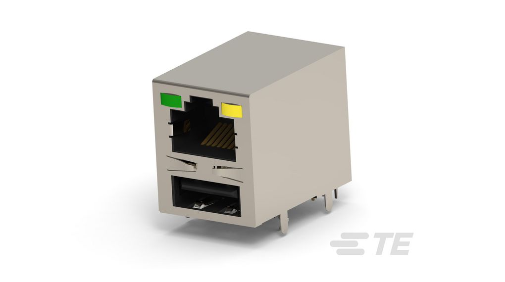 VAO, MODULAR JACK, RJ45+USBx1F, W/ LED, 60 ST